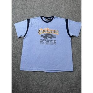 Mens T-Shirt No Boundaries California State Gaming Commission Blue, Size US XL